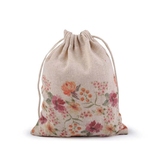 Darčekové vrecko jarné / veľkonočné 13x18 cm ľanové - 1 ks | Mimib