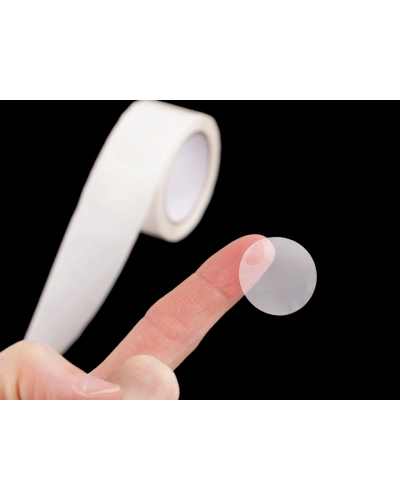 Samolepiace kolieska transparentné na rolke Ø2, 2,5, 3 cm - 1 ks | Mimib