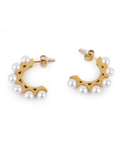 Náušnice z nerezovej ocele s perlami - 1 pár | Mimib