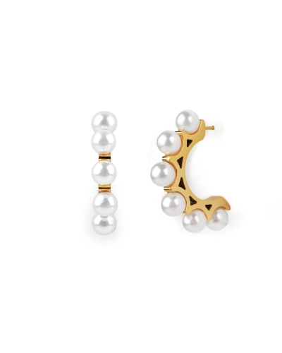 Náušnice z nerezovej ocele s perlami - 1 pár | Mimib