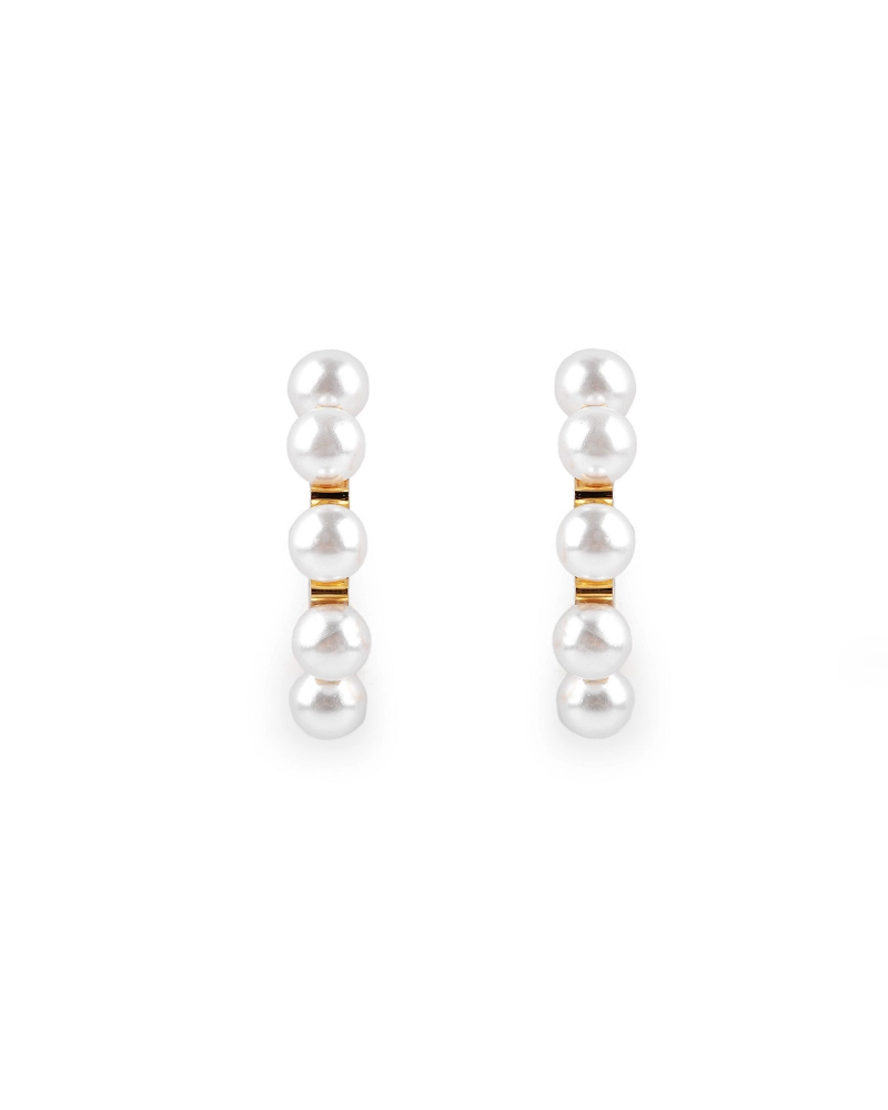 Náušnice z nerezovej ocele s perlami - 1 pár | Mimib