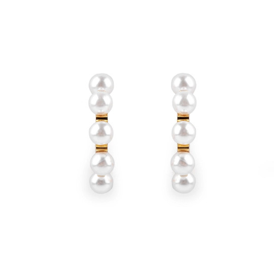 Náušnice z nerezovej ocele s perlami - 1 pár | Mimib