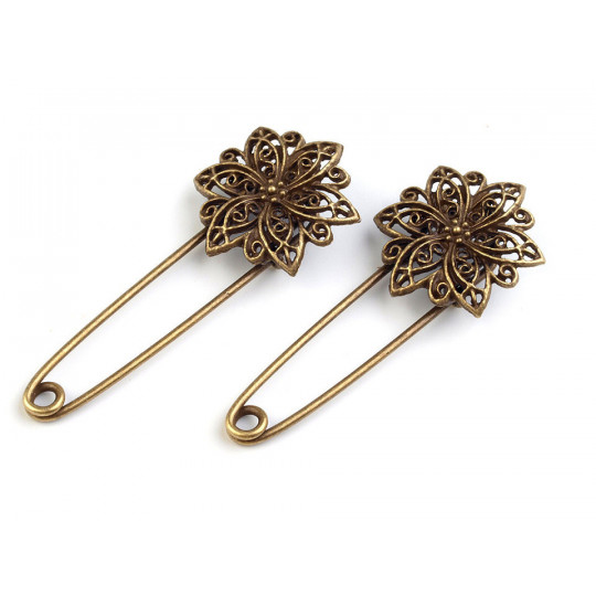 Brož filigrán 25x55 mm na spínacím špendlíku | Mimib