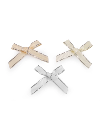 Svadobná / dekoračná rypsová mašlička s lurexovým okrajom - 10 ks | Mimib