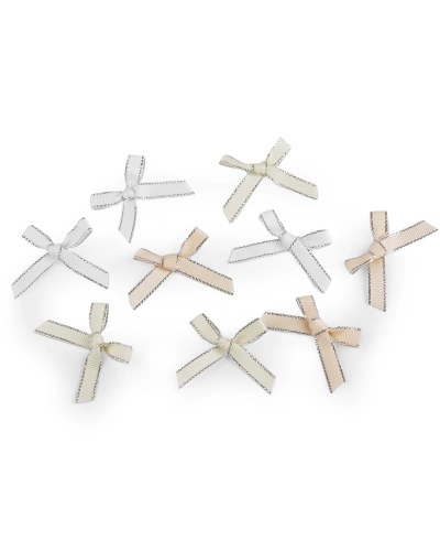 Svadobná / dekoračná rypsová mašlička s lurexovým okrajom - 10 ks | Mimib