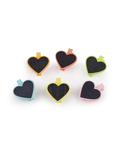 Drevené štipce s tabuľkou - hviezda, srdce, kvet - 1 sáčok | Mimib