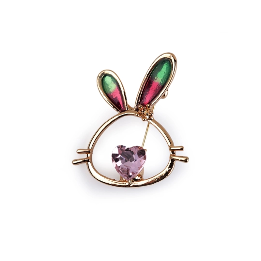 Brošňa s brúsenými kameňmi zajačik - 1 ks | Mimib