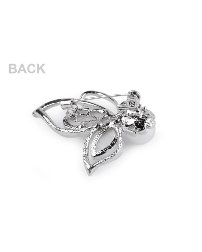 Brošňa motýľ s perlou - 1 ks | Mimib