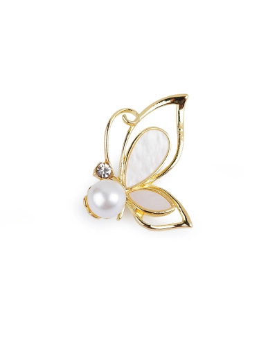 Brošňa motýľ s perlou - 1 ks | Mimib