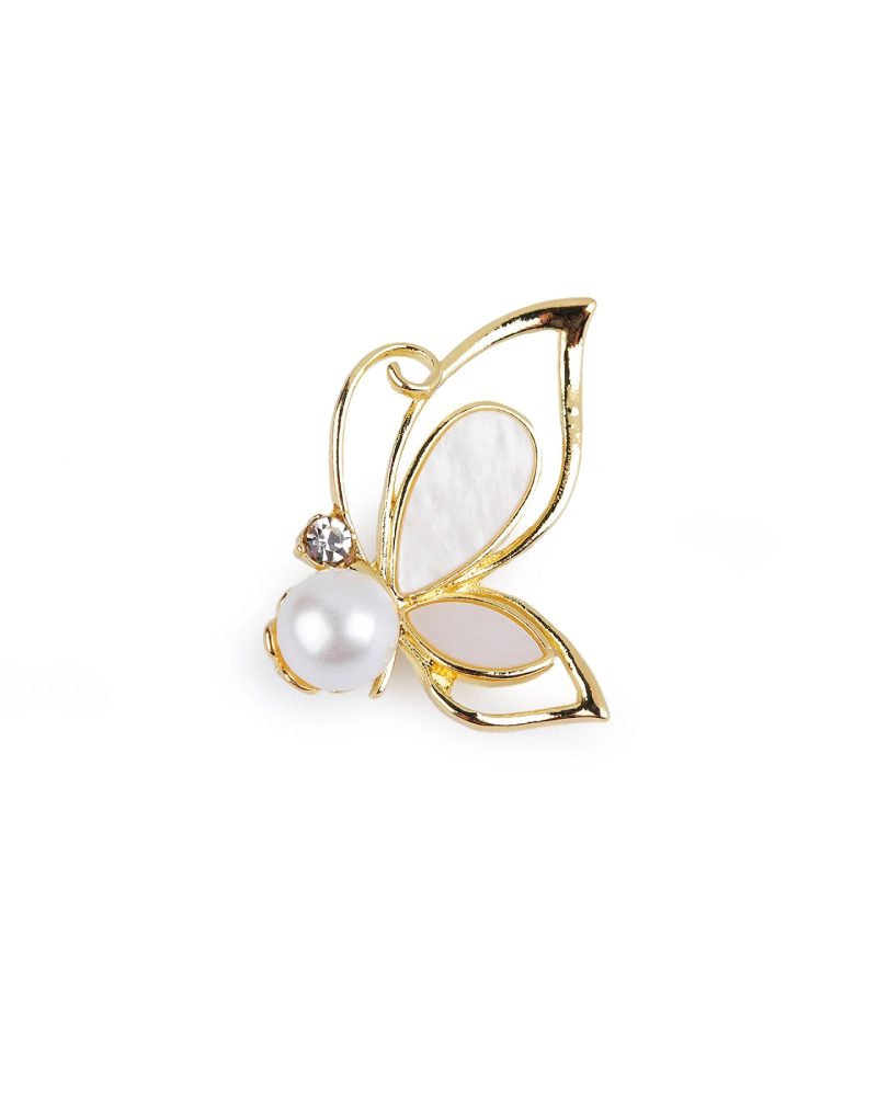 Brošňa motýľ s perlou - 1 ks | Mimib