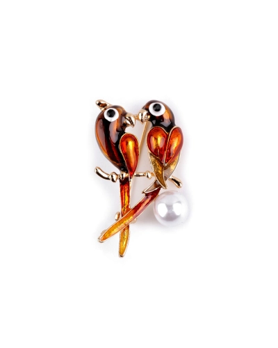 Brošňa s brúsenými kamienkami vtáčik, papagáj - 1 ks | Mimib