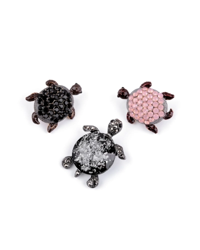 Brošňa s brúsenými kamienkami korytnačka - 1 ks | Mimib