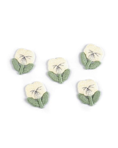 Vyšívaný kvet 2,1x2,5 cm - 10 ks | Mimib