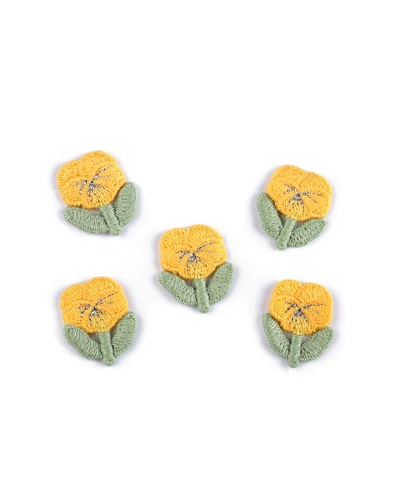 Vyšívaný kvet 2,1x2,5 cm - 10 ks | Mimib