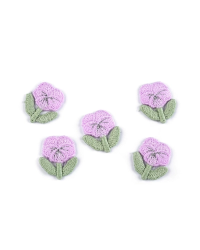 Vyšívaný kvet 2,1x2,5 cm - 10 ks | Mimib