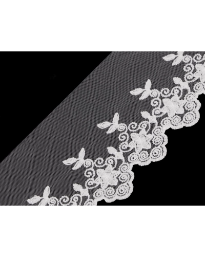 Vyšívaná čipka / prámik na monofile šírka 90 mm - 13.5 m | Mimib