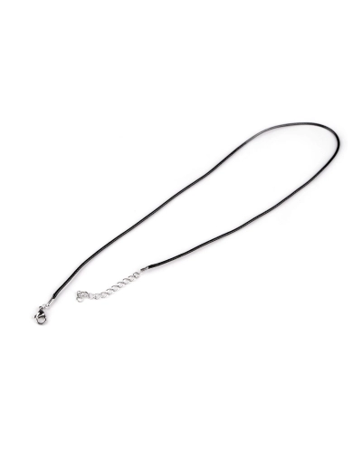 Voskovaná šnúrka s karabínkou z nerezovej ocele dĺžka 45 cm - 2 ks | Mimib