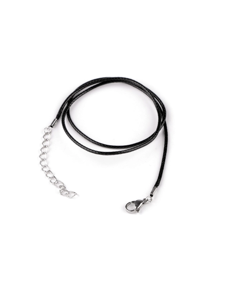 Voskovaná šnúrka s karabínkou z nerezovej ocele dĺžka 45 cm - 2 ks | Mimib