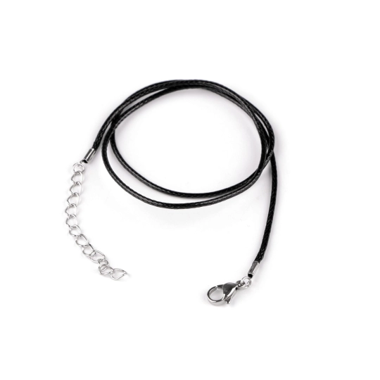 Voskovaná šnúrka s karabínkou z nerezovej ocele dĺžka 45 cm - 2 ks | Mimib