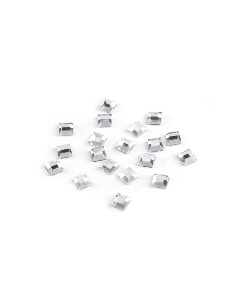 Nažehľovacie kamienky hotfix štvorček rovné brúsenie 4x4 mm - 2 g | Mimib