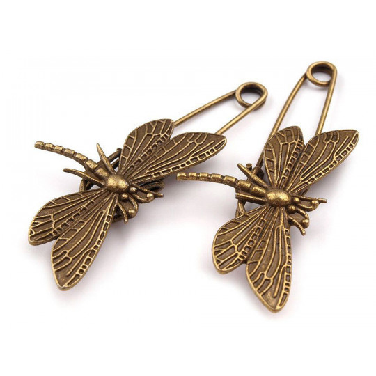 Brož vážka 30x70 mm na spínacím špendlíku | Mimib