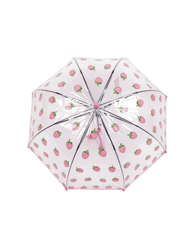 Detský priehľadný vystreľovací dáždnik jahoda - 1 ks | Mimib