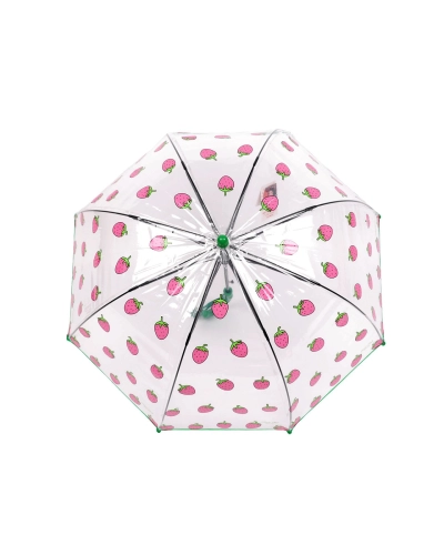 Detský priehľadný vystreľovací dáždnik jahoda - 1 ks | Mimib