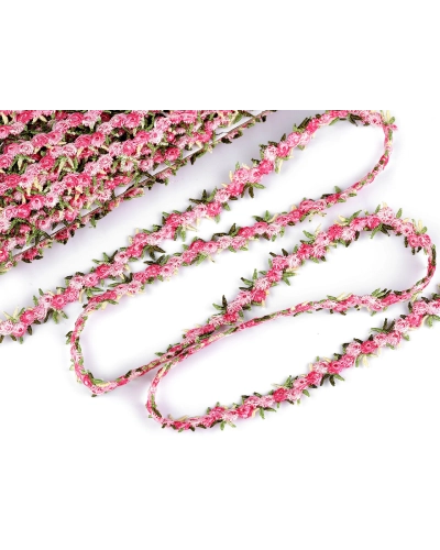 Vyšívaný prámik s 3D kvetmi šírka 20 mm - 13.5 m | Mimib