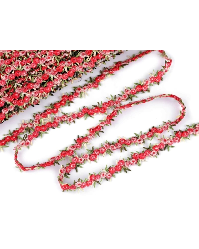 Vyšívaný prámik s 3D kvetmi šírka 20 mm - 13.5 m | Mimib