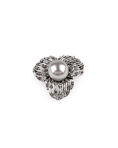 Brošňa s brúsenými kamienkami a perlou - 1 ks | Mimib