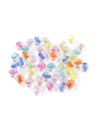 Plastové korálky ploškované, transparentné s farebným prievlakom Ø6 mm, 8 mm - 20 g | Mimib