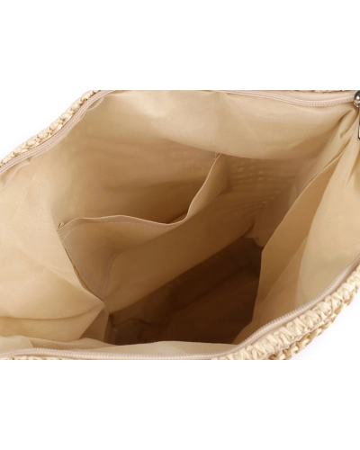 Háčkovaná kabelka z rafie - lyka so zipsom 33x36 cm - 1 ks | Mimib