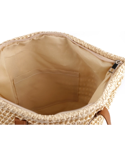 Háčkovaná kabelka z rafie - lyka so zipsom 33x36 cm - 1 ks | Mimib