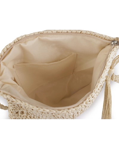 Háčkovavá kabelka z rafie - lyka so zipsom 27x23 cm - 1 ks | Mimib