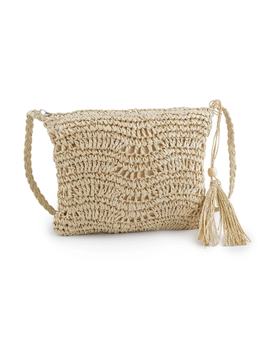 Háčkovavá kabelka z rafie - lyka so zipsom 27x23 cm - 1 ks | Mimib