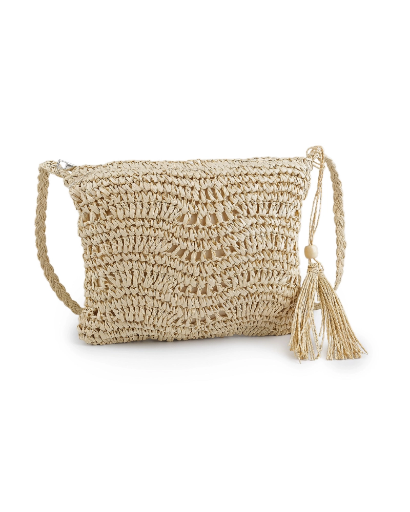 Háčkovavá kabelka z rafie - lyka so zipsom 27x23 cm - 1 ks | Mimib