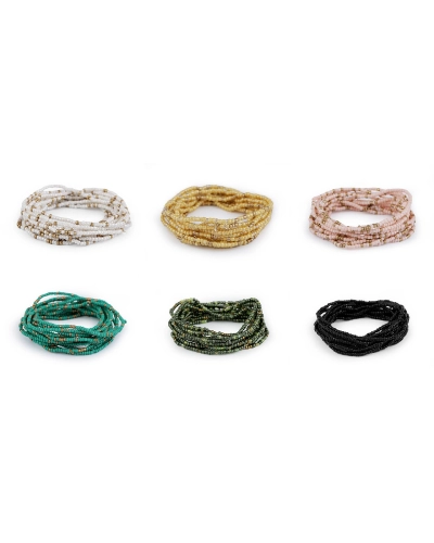 Pružné náramky z rokajlu sada 12 ks - 1 sada | Mimib