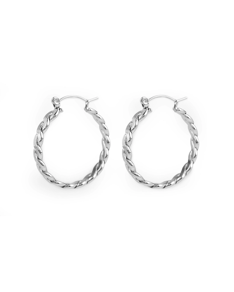 Náušnice z nerezovej ocele splietané kruhy - 1 pár | Mimib