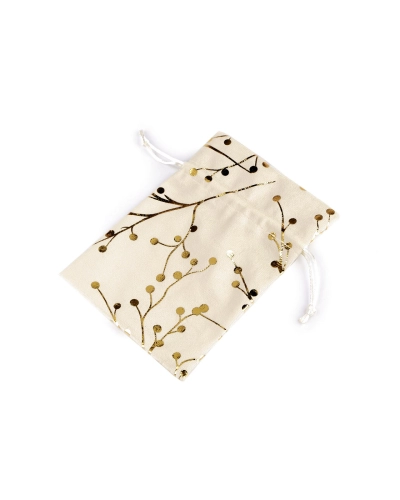 Darčekové vrecúško 13x18 cm zamatové, metalické vetvičky - 1 ks | Mimib