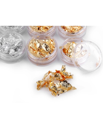 Metalické fólie / vločky na zdobenie dekorácií a bytových doplnkov - 1 sada | Mimib