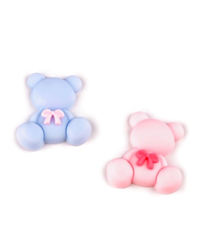 Silikónový medvedík 3D na nalepenie mix farieb - 10 ks | Mimib