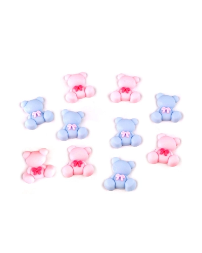 Silikónový medvedík 3D na nalepenie mix farieb - 10 ks | Mimib