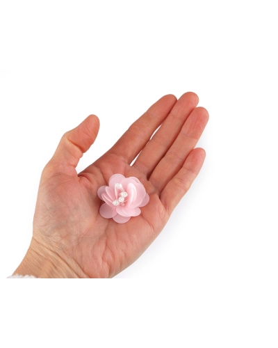 Flitrový kvet s korálkami Ø3,8 cm - 10 ks | Mimib