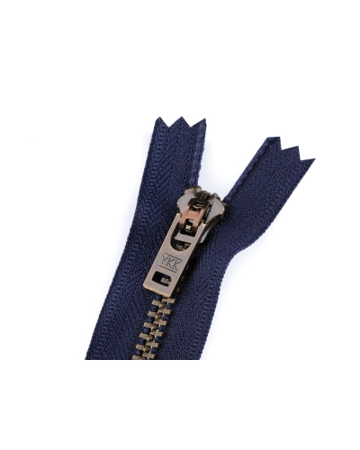 Kovový zips YKK No 5 dĺžka 18 cm staromosadzný (jeansový) - 1 ks | Mimib