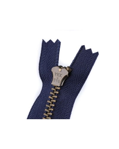 Kovový zips YKK No 5 dĺžka 18 cm staromosadzný (jeansový) - 1 ks | Mimib