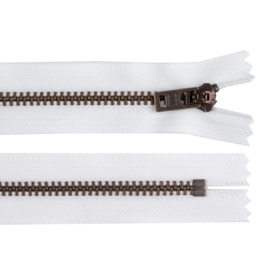 Kovový zips YKK No 5 dĺžka 18 cm staromosadzný (jeansový) - 1 ks | Mimib