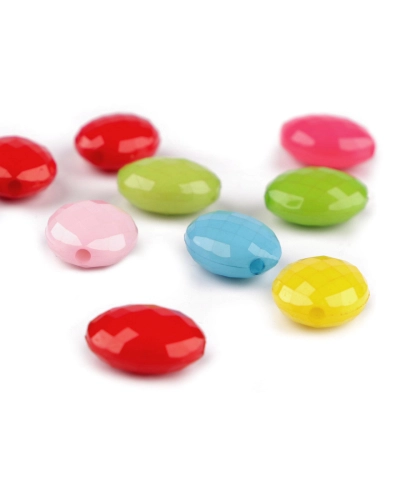 Plastové korálky ploškované ováliky 11x13 mm - 20 ks | Mimib