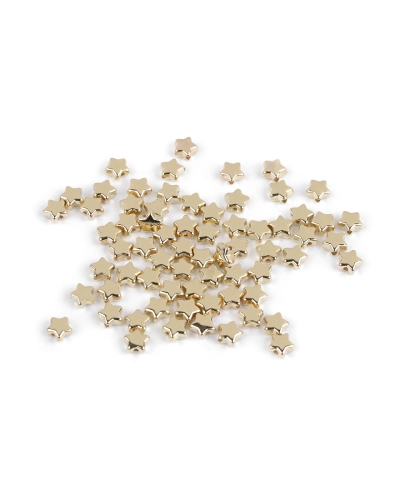 Plastové korálky mini hviezdičky, srdiečka, kocky metalické - 10 g | Mimib