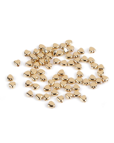 Plastové korálky mini hviezdičky, srdiečka, kocky metalické - 10 g | Mimib