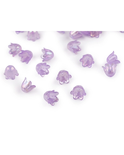 Plastové korálky zvonček / sukienka s AB efektom 9x11 mm - 10 g | Mimib